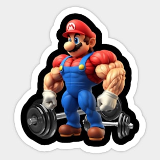 Red Super Gym Bro Sticker